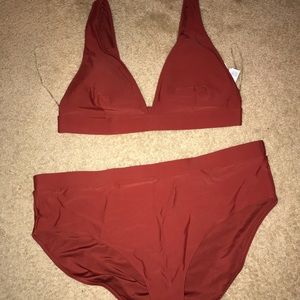 plus size rust color bikini brand new
